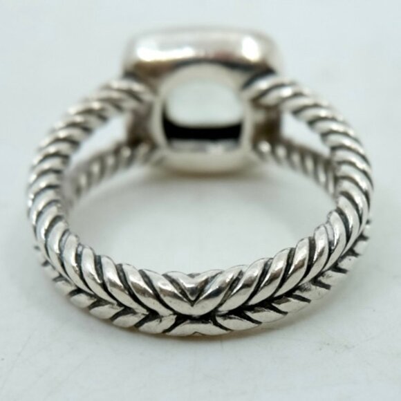 DAVID YURMAN~PETITE ALBION Prasiolite &  Diamond Cable Ring in Sterling Silver - Picture 5 of 9